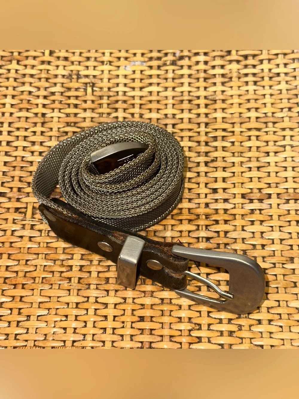 Vintage Another Line Womens Metal Belt Silver Color Mad Max Punk Made In Italy